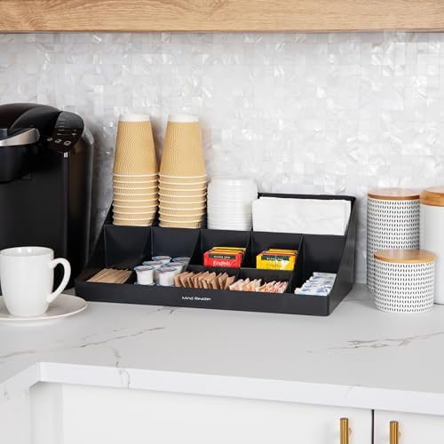 Mind Reader Cup and Condiment Station, Countertop Organizer, Coffee Bar