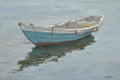 24 x 36 inch Blue Boat giclee canvas wall art by artist Kingston with hand-embellished texture
