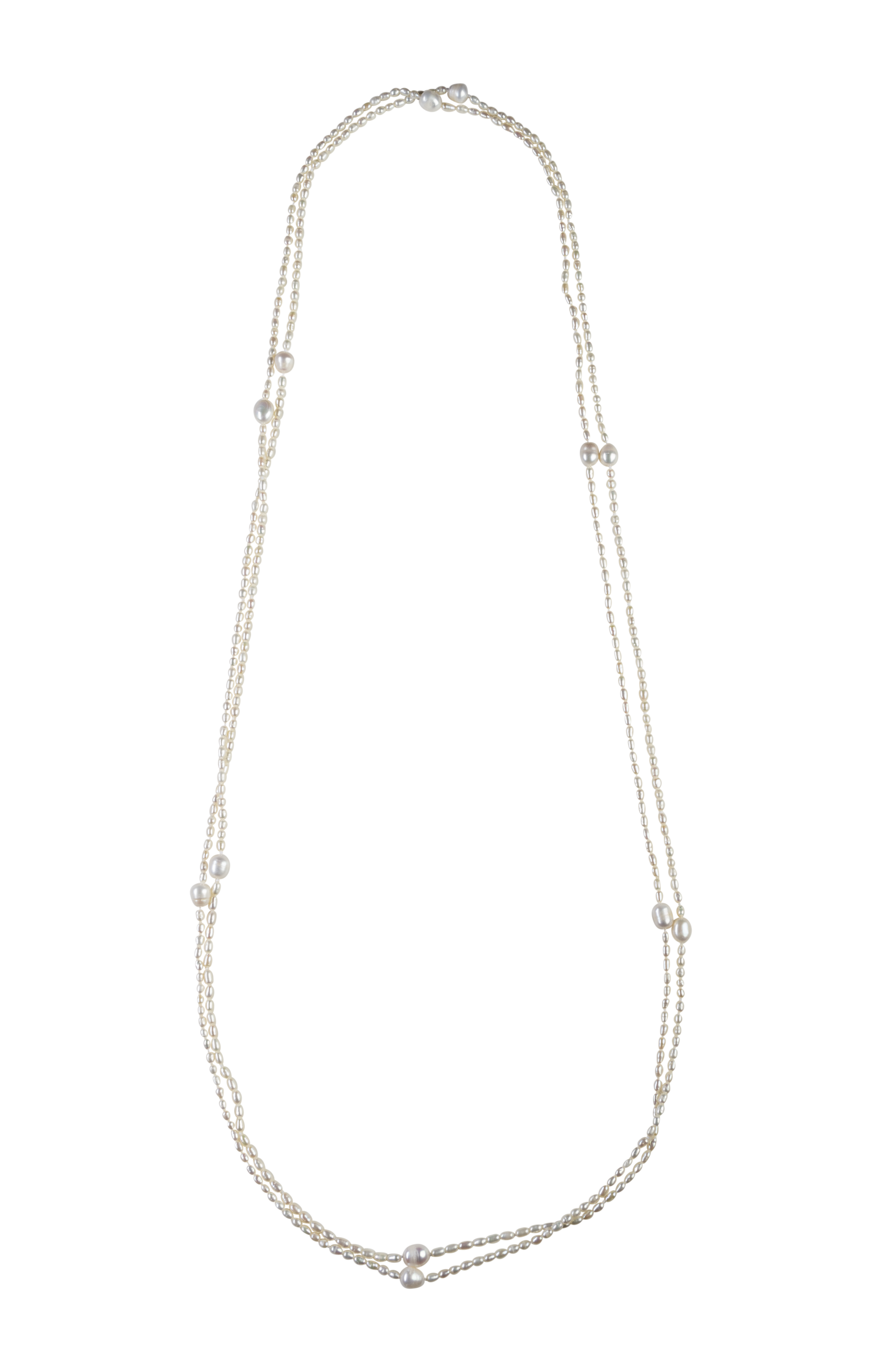 90 Inch Long Freshwater Cultured Pearl Rope Necklace - Image 2