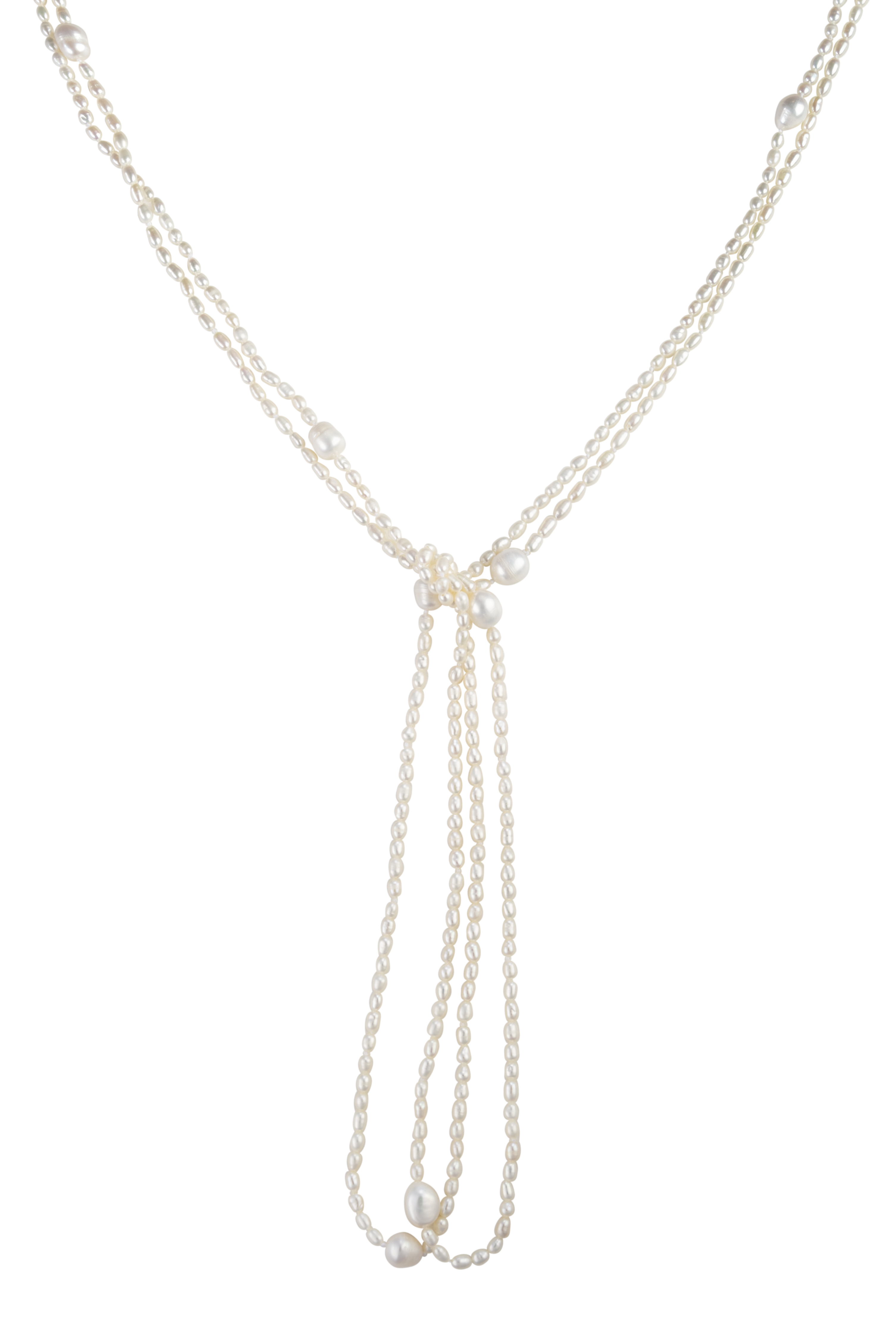 90 Inch Long Freshwater Cultured Pearl Rope Necklace - Image 3