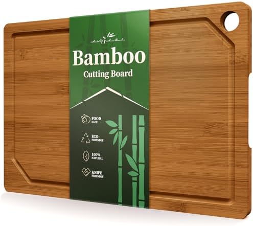 Kitsure Bamboo Cutting Board for Kitchen, Deep-Carbonized