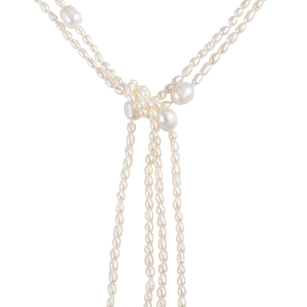 90 Inch Long Freshwater Cultured Pearl Rope Necklace - Image 4