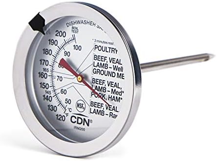 CDN Ovenproof Meat Thermometer NSF Certified Pro Accurate, Temperature Guide on