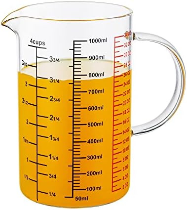 Ackers BORO3.3 Glass Measuring Cup--Made of High Borosilicate Glass Measuring