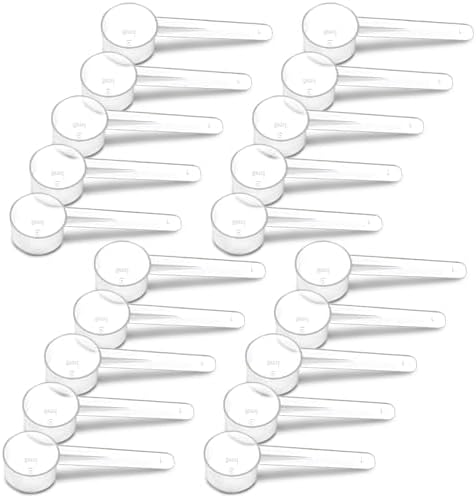 20 Pack Teaspoon Measuring Spoons, 1 Tsp Plastic Creatine Scoops