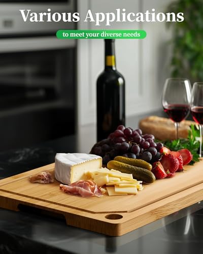 Kitsure Bamboo Cutting Board for Kitchen