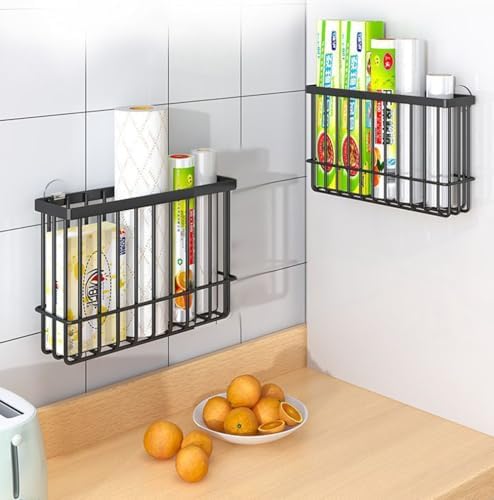 2 Piece Kitchen Cabinet Door Storage Box, Self Adhesive Wall Mounted Storage