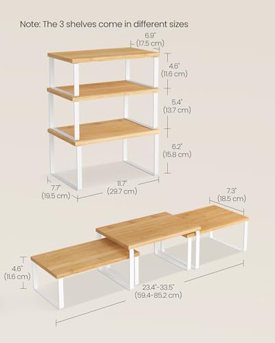 SONGMICS Cabinet Organizer Shelf, Kitchen Storage