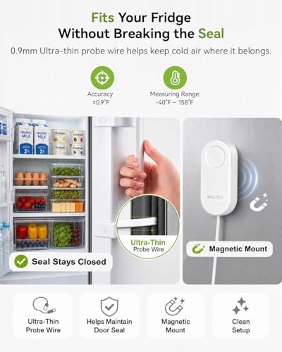 MOCREO WiFi Thermometer Freezer Alarm, Email Alert, App Notification, Data