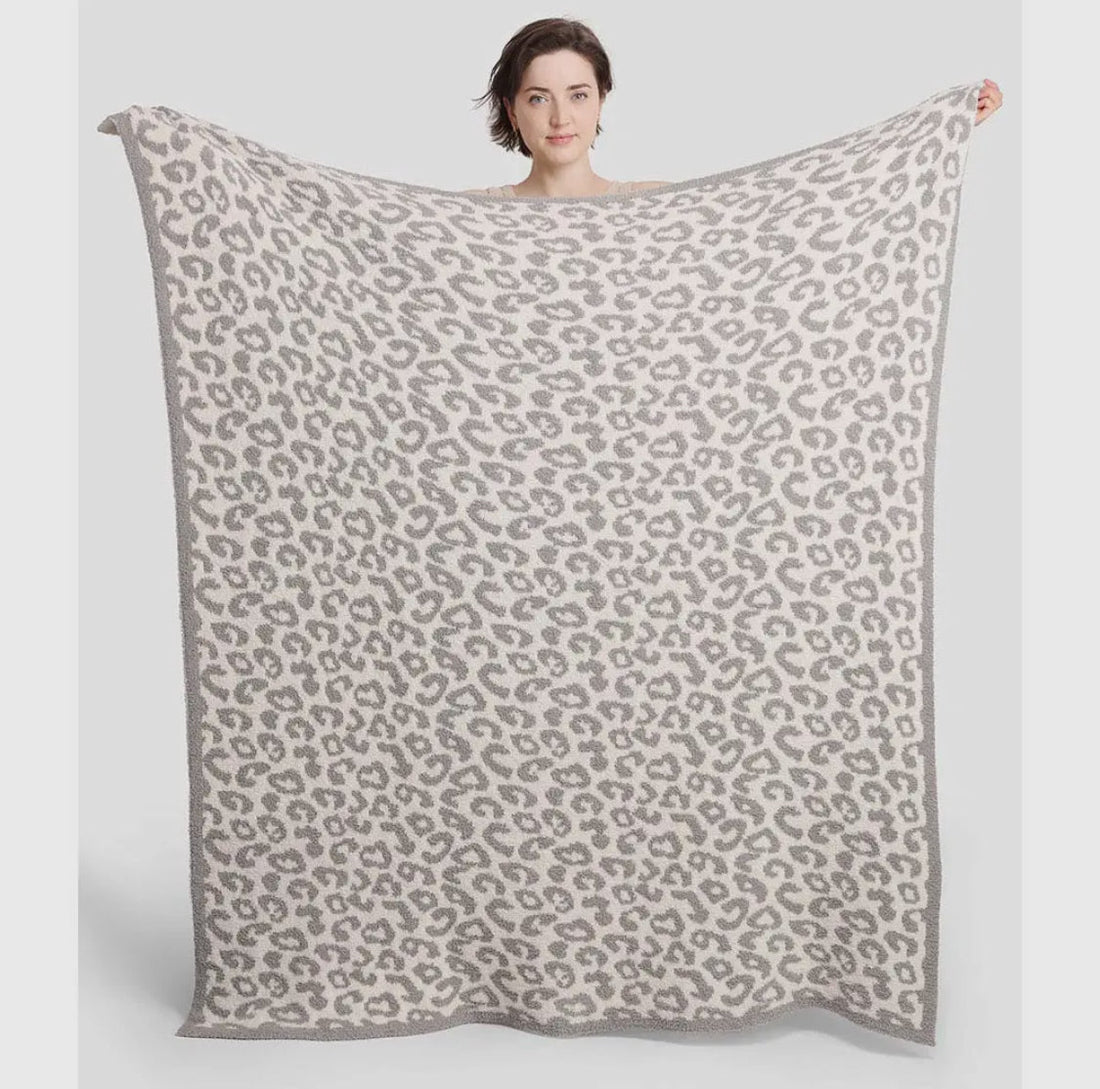 Super Soft Leopard Blanket in Tan