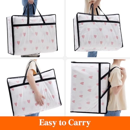 Lifewit 75L Clear Clothes Storage Bags, Plastic Foldable Blanket Storage Bag