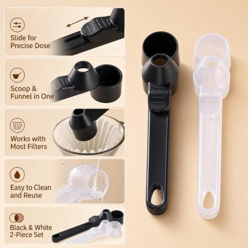 2PCS Scoop Funnel Set, Coffee Scoop and Funnel