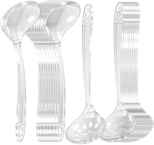 Large Plastic Serving Spoons, Disposable Heavy Duty Serving Spoons, Long Handle