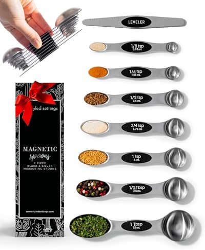 Styled Settings Stainless Steel Magnetic Measuring Spoons Set