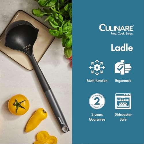Culinare Soup Ladle with Dual Pouring Spouts & Herb Stripper – Heat-Resistant