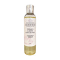 Transparent bottle of pale-yellow Glimmer Goddess Organic Almond Silky Skin Oil