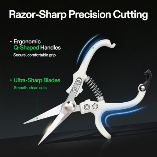 VIVOSUN Pruning Shears for Gardening, Q-Shaped Garden Scissors for Plants