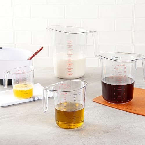 Restaurantware 1 qt Clear Plastic Measuring Cup, 10 Pack