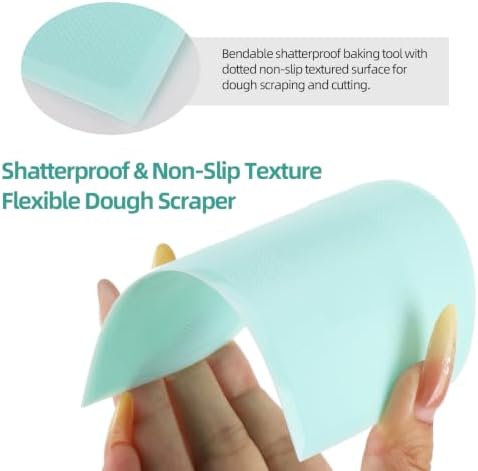10 Pack Dough Scraper, Flexible Bowl & Bench Scraper, Dual Sided Anti Slip