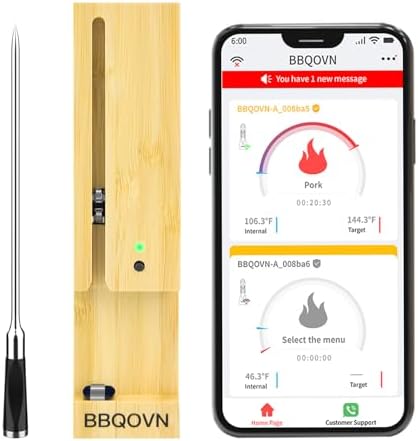 Wireless Meat Thermometer Digital, 777ft Long Range Bluetooth Meat Thermometer
