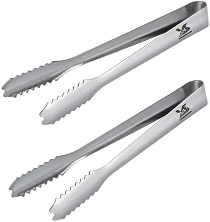 MSY BIGSUNNY Durable Stainless Steel Ice Tongs, 7 inch Sugar Cube Serving Tongs