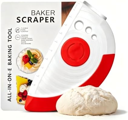 Multi-Purpose Dough Scraper Bench Scraper: 5-in-1 Flexible Bowl Scraper