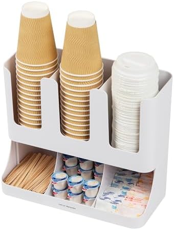 Mind Reader Cup and Condiment Station, 13 Inch Countertop Coffee Bar Organizer