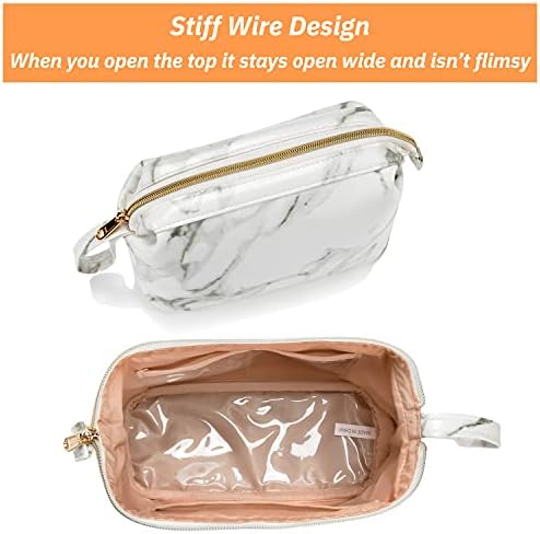 OCHEAL Small Marble Makeup Bag, Small Cosmetic Bags