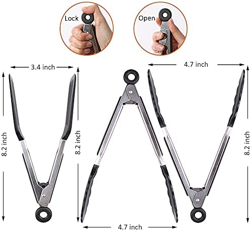 7 inch Mini Silicone Serving Tongs