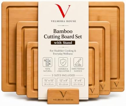 3-Piece Bamboo Cutting Board Set
