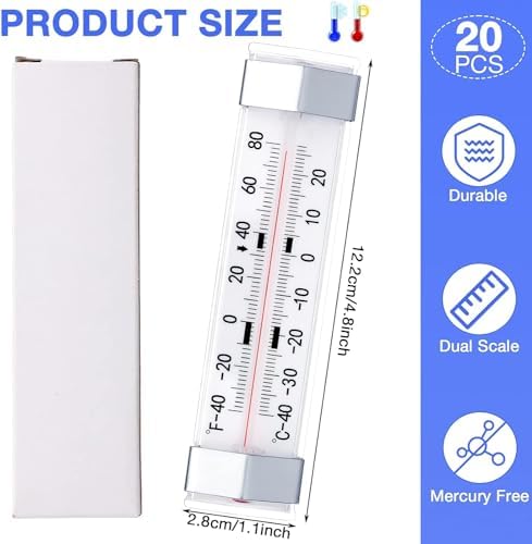 Refrigerator and Freezer Thermometer Fridge Thermometer 2 Pack – Waterproof