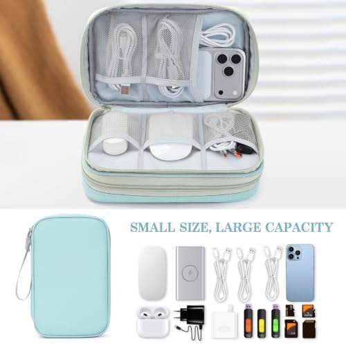 FYY Electronic Organizer, Travel Tech Pouch Bag, Mint Green