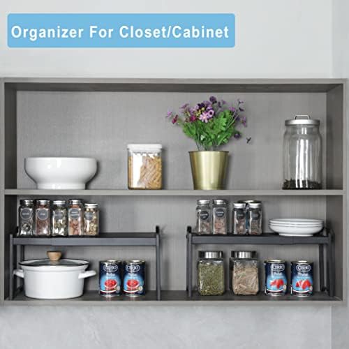 X-cosrack 25.5 Inches 3 Pack Expandable Cabinet Shelves, Stackable Shelf