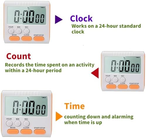 24 Hour Digital Timer Magnetic Kitchen Timer
