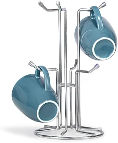 HULISEN Mug Tree for Large Cup, 6 Hook Countertop Coffee Mug Holder