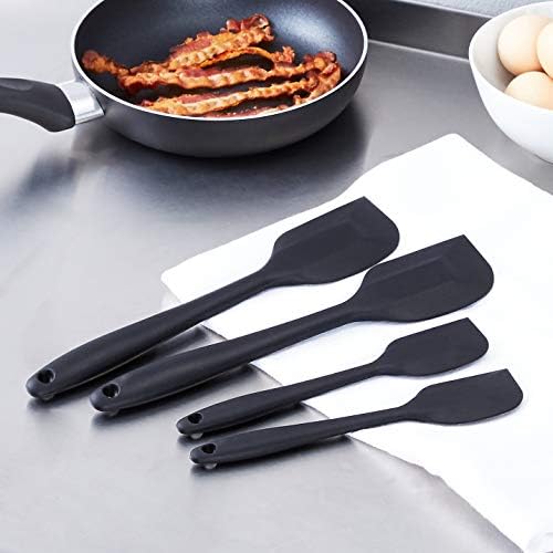 Amazon Basics Non-Stick Heat Resistant Silicone Spatula Set, Dishwasher Safe