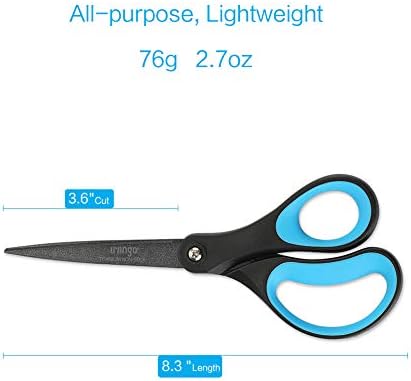 LIVINGO Titanium Scissors 8" 2 Pack Non Stick Office Craft Shears