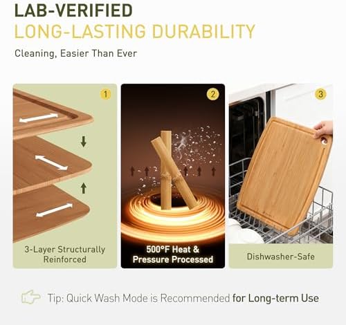 Lightweight Durable Bamboo Cutting Board