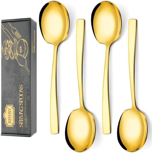 4 Piece Serving Spoons Set, 9.2-Inch Includes 4 Large Spoons