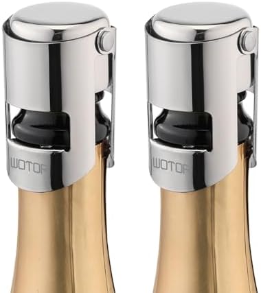 WOTOR Champagne Bottle Stoppers, Stainless Steel, 2 Pack