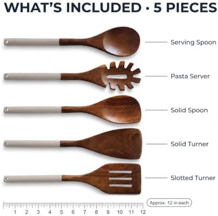 DI ORO Wooden Kitchen Utensil Set