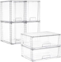 Vtopmart Clear Stackable Storage Drawers, 6 Pack Wide Tall Set