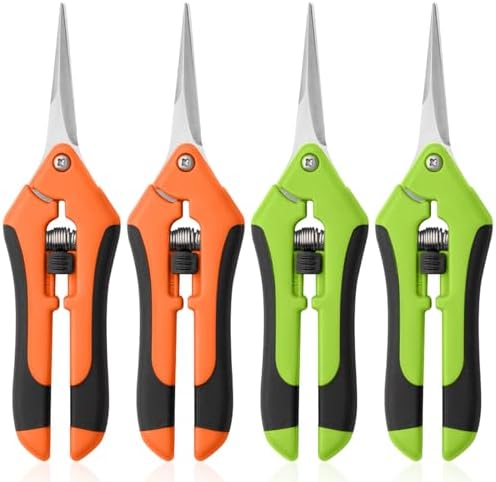 4 Pack Garden Pruning Shears, Stainless Steel Shears, Gardening Shears Scissors