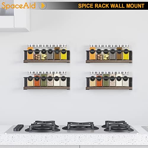 SpaceAid Spice Rack with 24 Spice Jars, 386 Spice Labels, Chalk Marker and