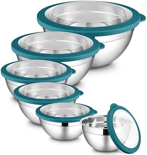 LIANYU 6 PCS Stainless Steel Mixing Bowls