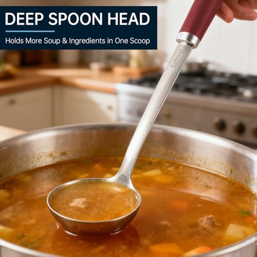 Safring Stainless Steel Soup Ladle and Spaghetti Spoon Set, Heat Resistant