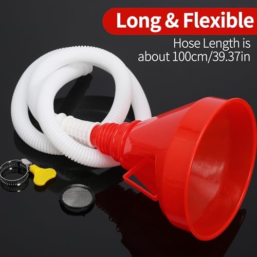Wide Mouth Oil Funnel with 100cm Long Hose Universal Fuel Funnel