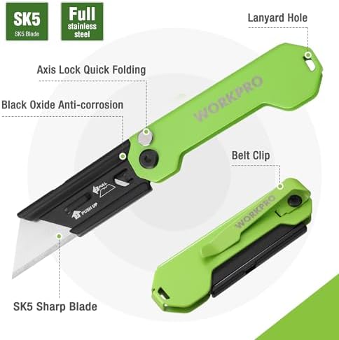 WORKPRO 3-Pack Folding Utility Knife