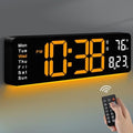 MASHI 16" Easy-Read Large Digital Wall Clock, 9-Color Night Light