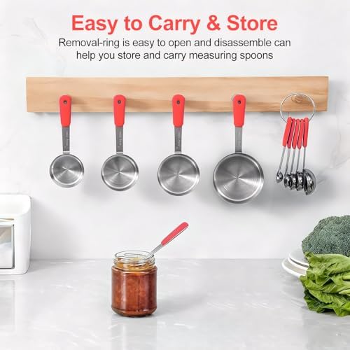 Bopei 10-Pcs Stainless Steel Measuring Cups & Spoons Set